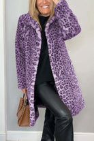 Lavinque Coats & Jackets Pourpre / S Manteau Léopard Femme | Fausse Fourrure | Audacieux et Chic