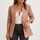 Lavinque Coats & Jackets Rose Clair / S Blazer Vieux Rose Cintré | Élégance Féminine | Style Moderne & Chic
