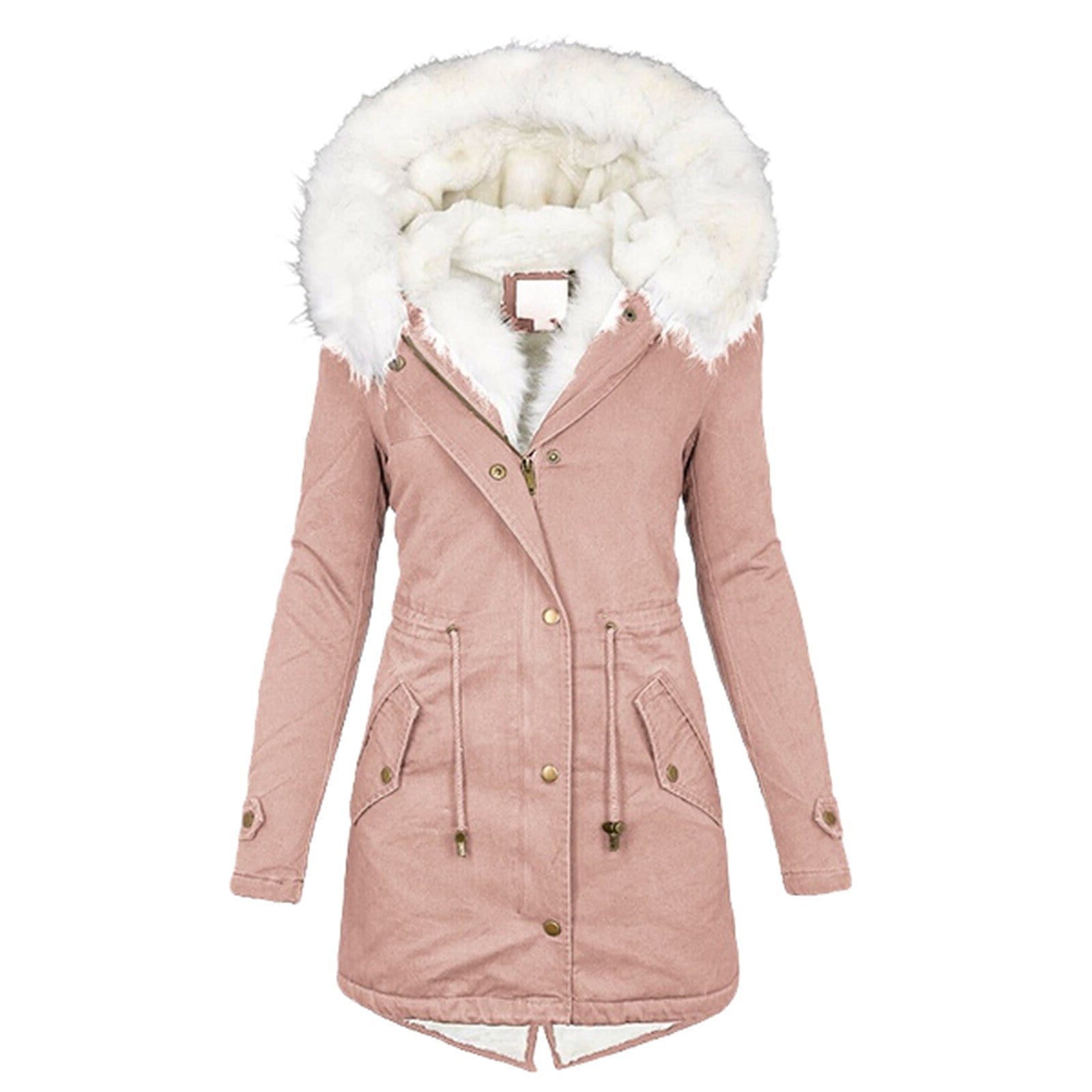 Lavinque Coats &Jackets Rose Clair / S Parka Hiver avec Capuche Fourrure | Chaude et Élégante