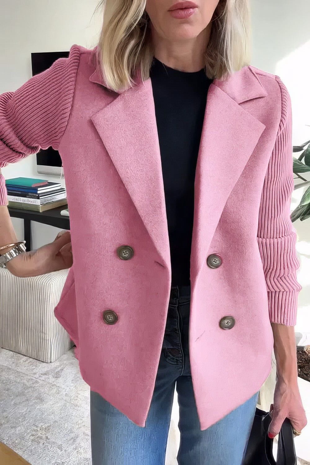 Lavinque Coats & Jackets Rose / S Blazer Femme | Rose Poudré | Chic & Structuré