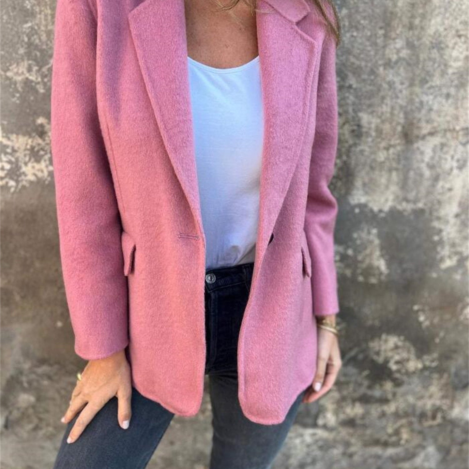 Lavinque Coats & Jackets Rose / S Blazer Laineux Moutarde | Structuré | Chaleureux et Élégant