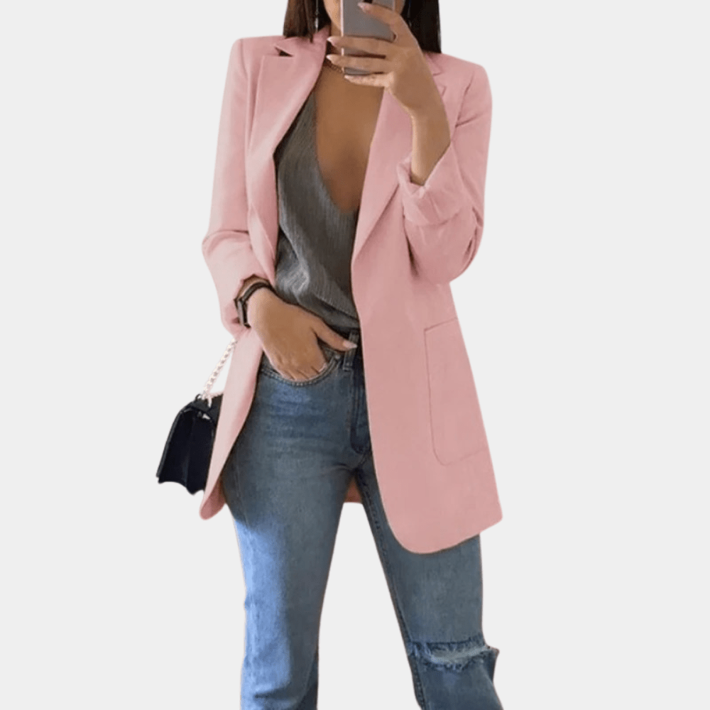 Lavinque Coats & Jackets Rose / S Blazer Long Noir | Classique | Structuré et Polyvalent