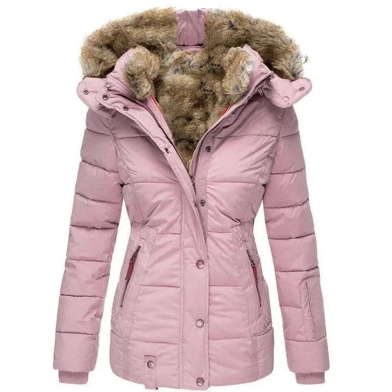 Lavinque Coats & Jackets Rose / S Doudoune Cintrée avec Capuche Fourrée | Noir | Chaude, Élégante et Fonctionnelle