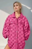 Lavinque Coats & Jackets Rose / S Surchemise Peluche | Écru à Carreaux | Oversize & Douillette