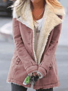 Lavinque Coats & Jackets Rose / S Veste Doublée en Mouton Synthétique | Vert Pomme | Chaude et Décontractée