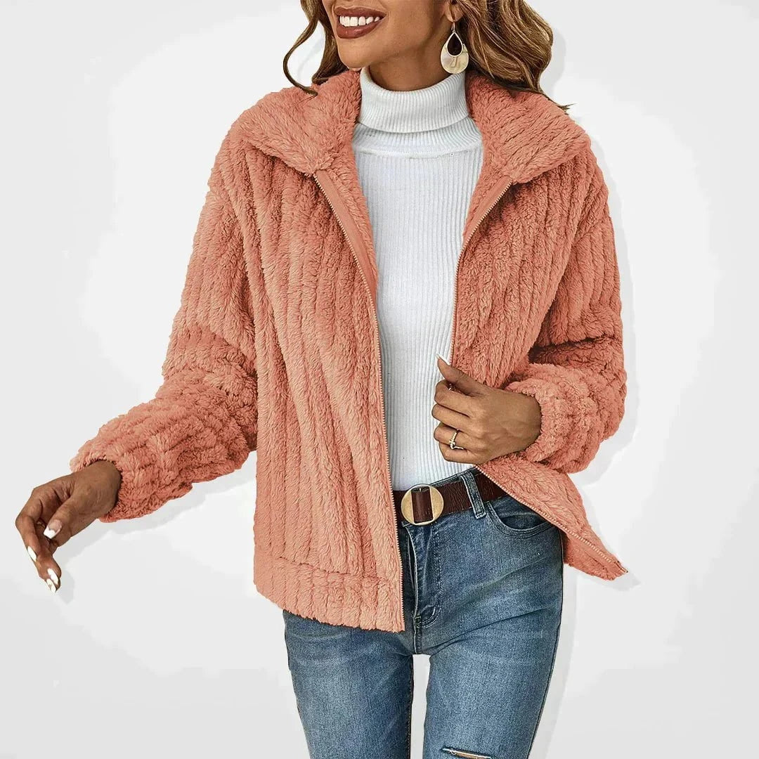 Lavinque Coats & Jackets Rose / S Veste Douce en Fausse Fourrure  | Chaude et Élégante
