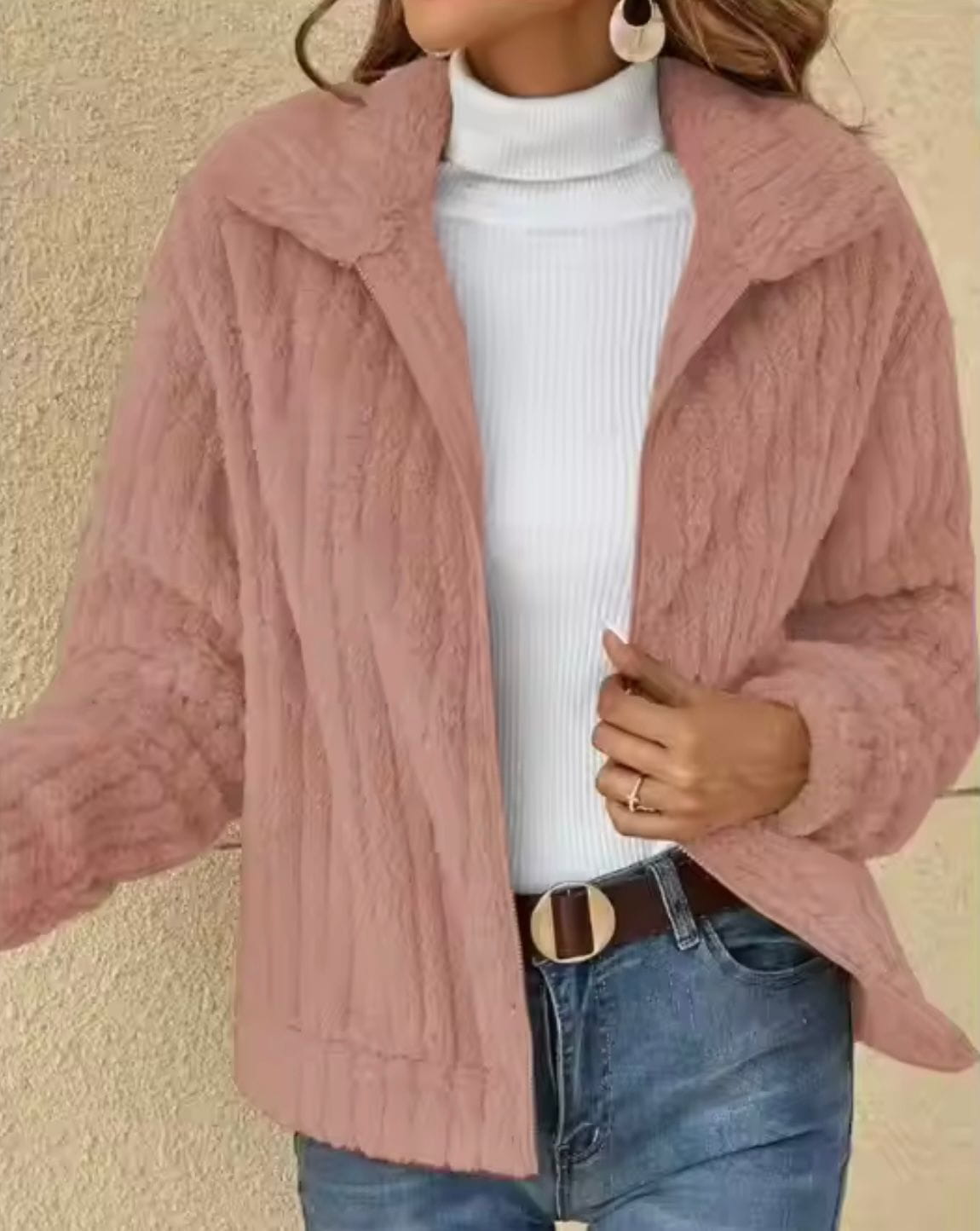 Lavinque Coats & Jackets Rose / S Veste en Fausse Fourrure | Chaude & Élégante | Hiver Confortable