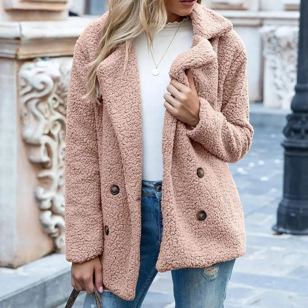 Lavinque Coats & Jackets Rose / S Veste en Mouton Bouclé | Marron Chocolat | Douce et Tendance