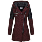 Lavinque Coats & Jackets Rouge foncé / S Manteau Asymétrique | Style Moderne | Chaleur et Élégance