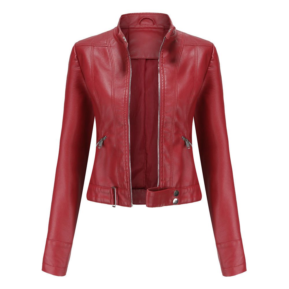 Lavinque Coats & Jackets Rouge / S Blouson en similicuir | Noir | Rock et intemporel