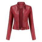 Lavinque Coats & Jackets Rouge / S Blouson en similicuir | Noir | Rock et intemporel