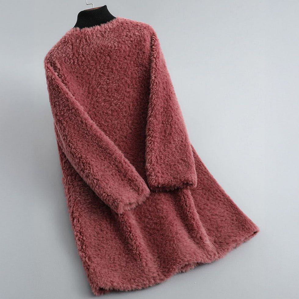 Lavinque Coats & Jackets Rouge / S Manteau en Fourrure Synthétique | Doux | Élégance Cocooning