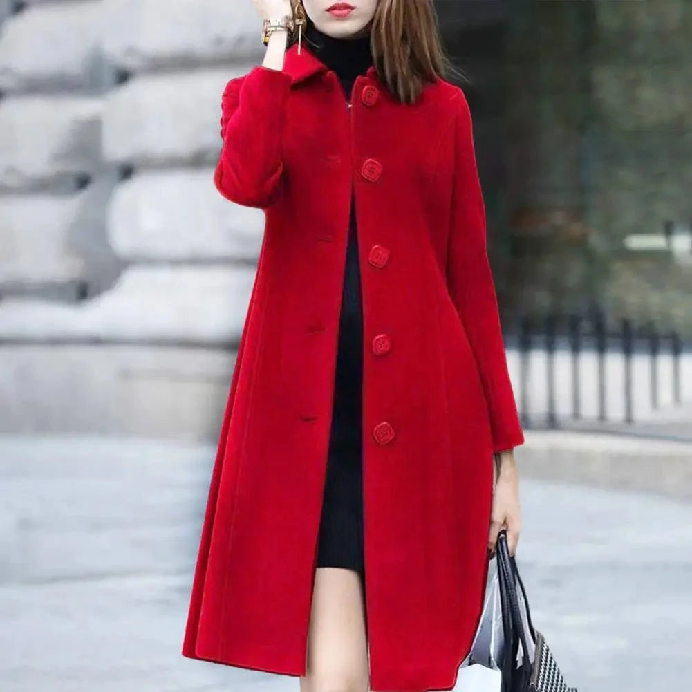Lavinque Coats & Jackets Rouge / S Manteau Femme Élégant | Laine Mélangée | Chic et Intemporel