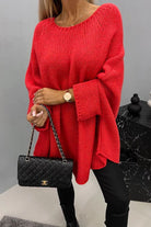 Lavinque Coats & Jackets Rouge / S Poncho en Tricot | Coupe Oversize | Élégance et Confort