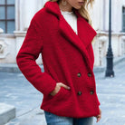 Lavinque Coats & Jackets Rouge / S Veste en Mouton Bouclé | Marron Chocolat | Douce et Tendance
