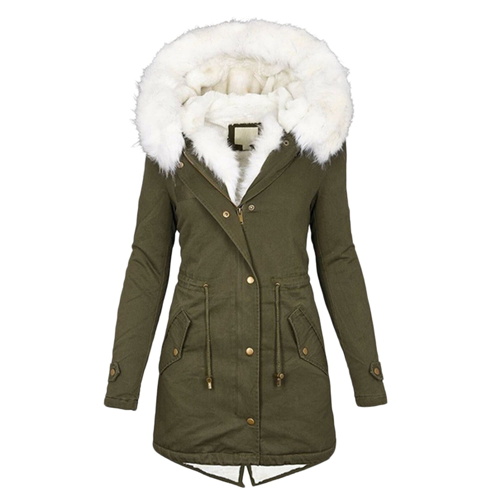 Lavinque Coats &Jackets Vert armée / S Parka Hiver avec Capuche Fourrure | Chaude et Élégante