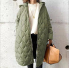 Lavinque Coats & Jackets Vert clair / S Manteau Matelassé Long à Capuche | Kaki | Léger et Protecteur
