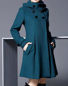 Lavinque Coats & Jackets Vert foncé / S Manteau Élégant Hiver | Coupe Évasée | Style Chic