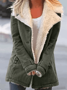Lavinque Coats & Jackets Vert Militaire / S Veste Doublée en Mouton Synthétique | Vert Pomme | Chaude et Décontractée