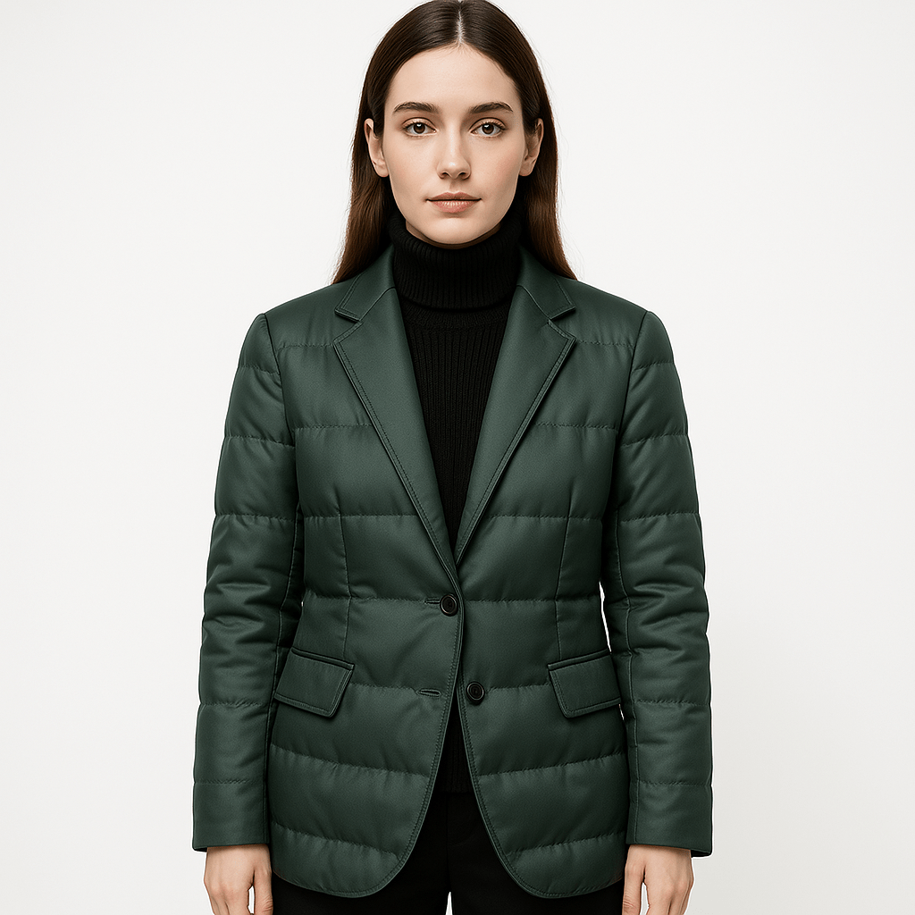 Lavinque Coats & Jackets Vert / S Blazer Matelassé Hiver | Coupe Tailleur | Élégant et Chaud
