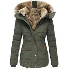 Lavinque Coats & Jackets Vert / S Doudoune Cintrée avec Capuche Fourrée | Noir | Chaude, Élégante et Fonctionnelle