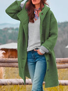 Lavinque Coats & Jackets Vert / S Manteau Long en Laine Bouclée | Rose Intense | Oversize et Douillet