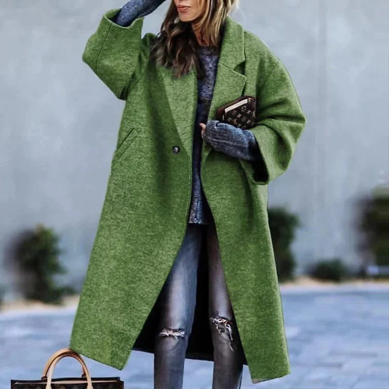 Lavinque Coats & Jackets Vert / S Manteau Oversize en Laine | Gris Chiné | Moderne et Enveloppant