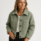 Lavinque Coats & Jackets Vert / S Veste Courte Bouclée | Jaune Moutarde | Douceur & Style Automnal