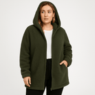 Lavinque Coats & Jackets Vert / S Veste Polaire Kaki à Capuche | Douce & Zippée | Parfaite pour l’Hiver