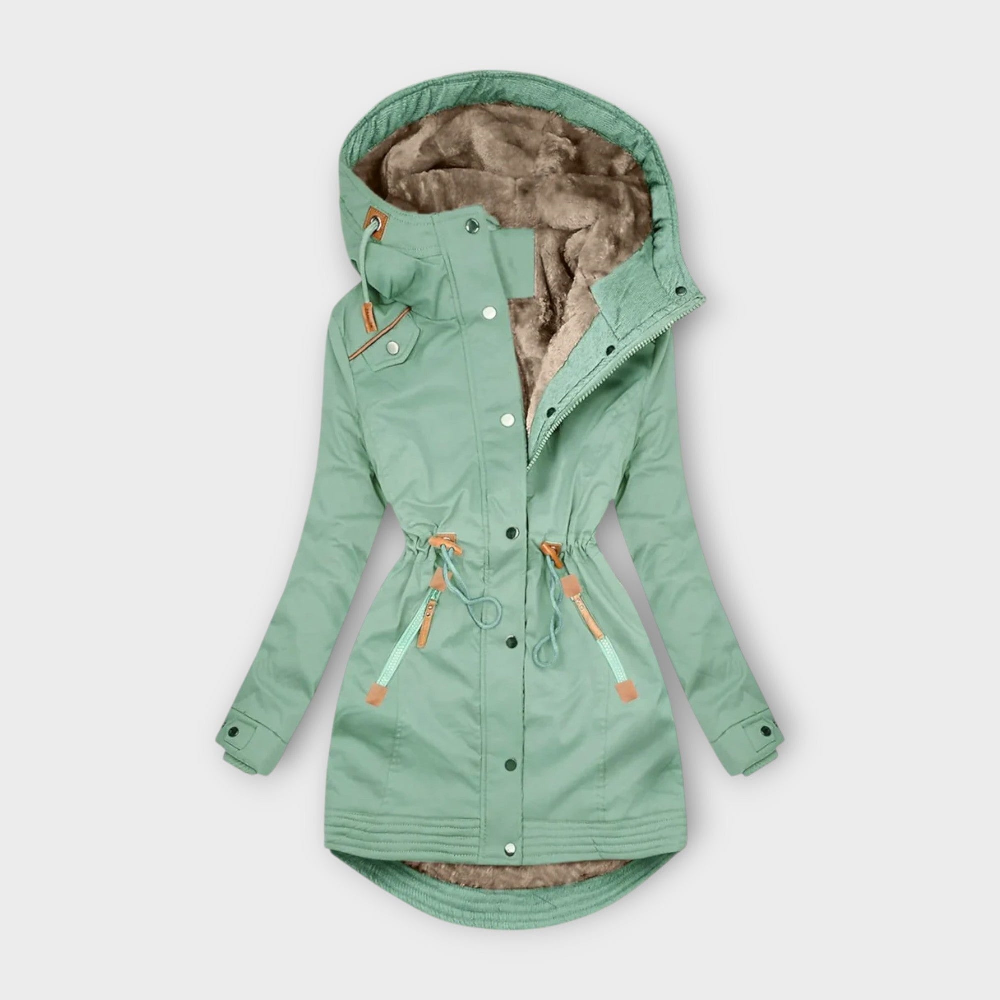 Lavinque Coats & Jackets Vert / XS Parka Hiver Doublée en Fourrure | Chaude et Stylée