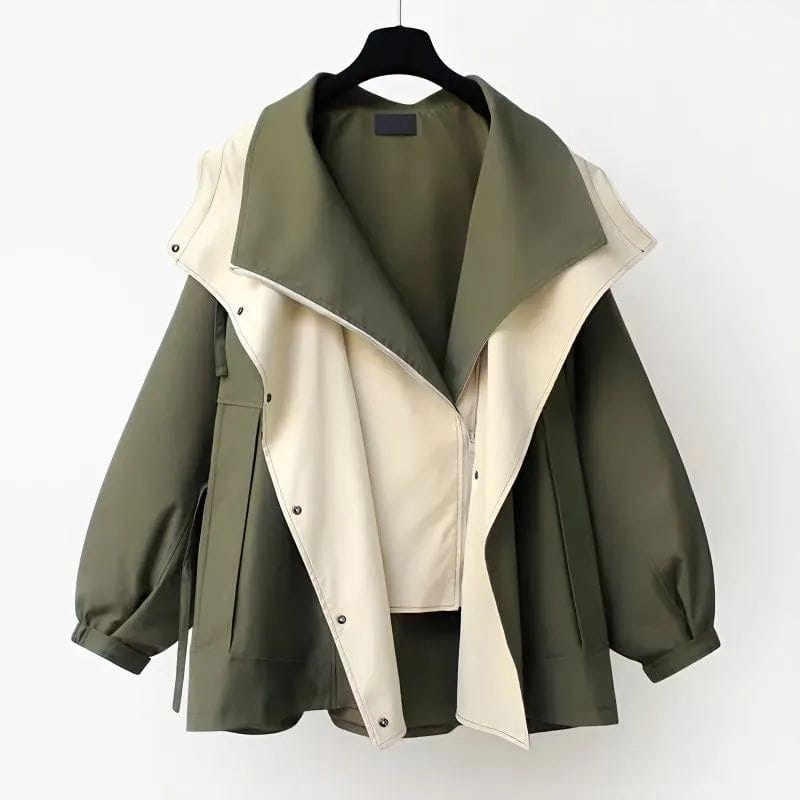 Lavinque Coats & Jackets Vert / XS Veste Oversize | Kaki & Beige | Tendance & Architecturée