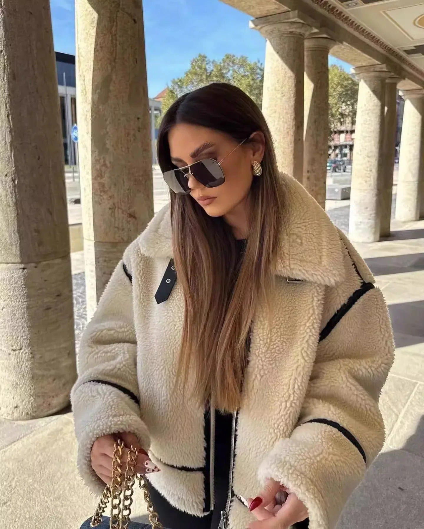 Lavinque Coats & Jackets Veste Aviateur | Effet Mouton | Chaleur et Style Rétro