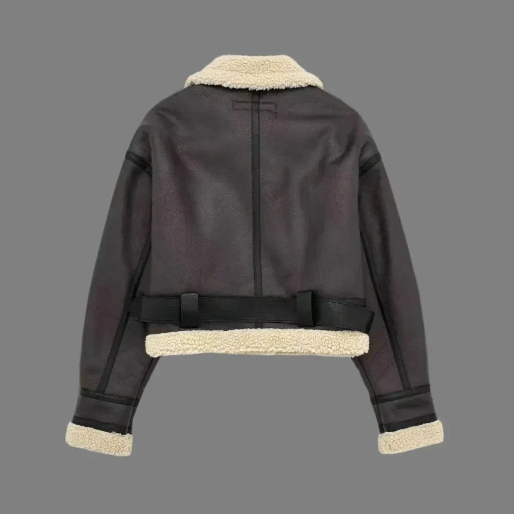 Lavinque Coats & Jackets Veste Aviateur | Similicuir Doublé | Tendance Hivernale