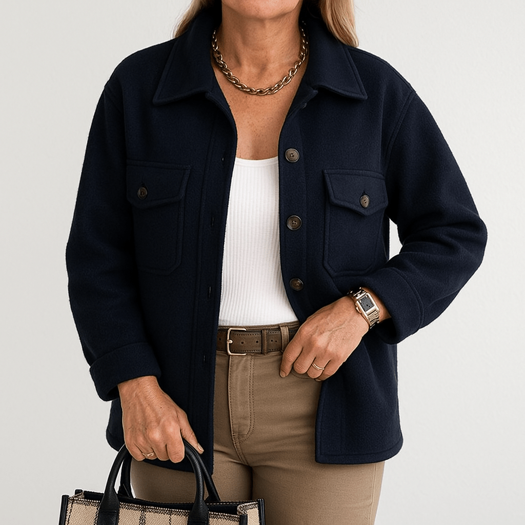 Lavinque Coats & Jackets Veste Beige Effet Laine | Coupe Décontractée | Parfaite pour la Mi-saison
