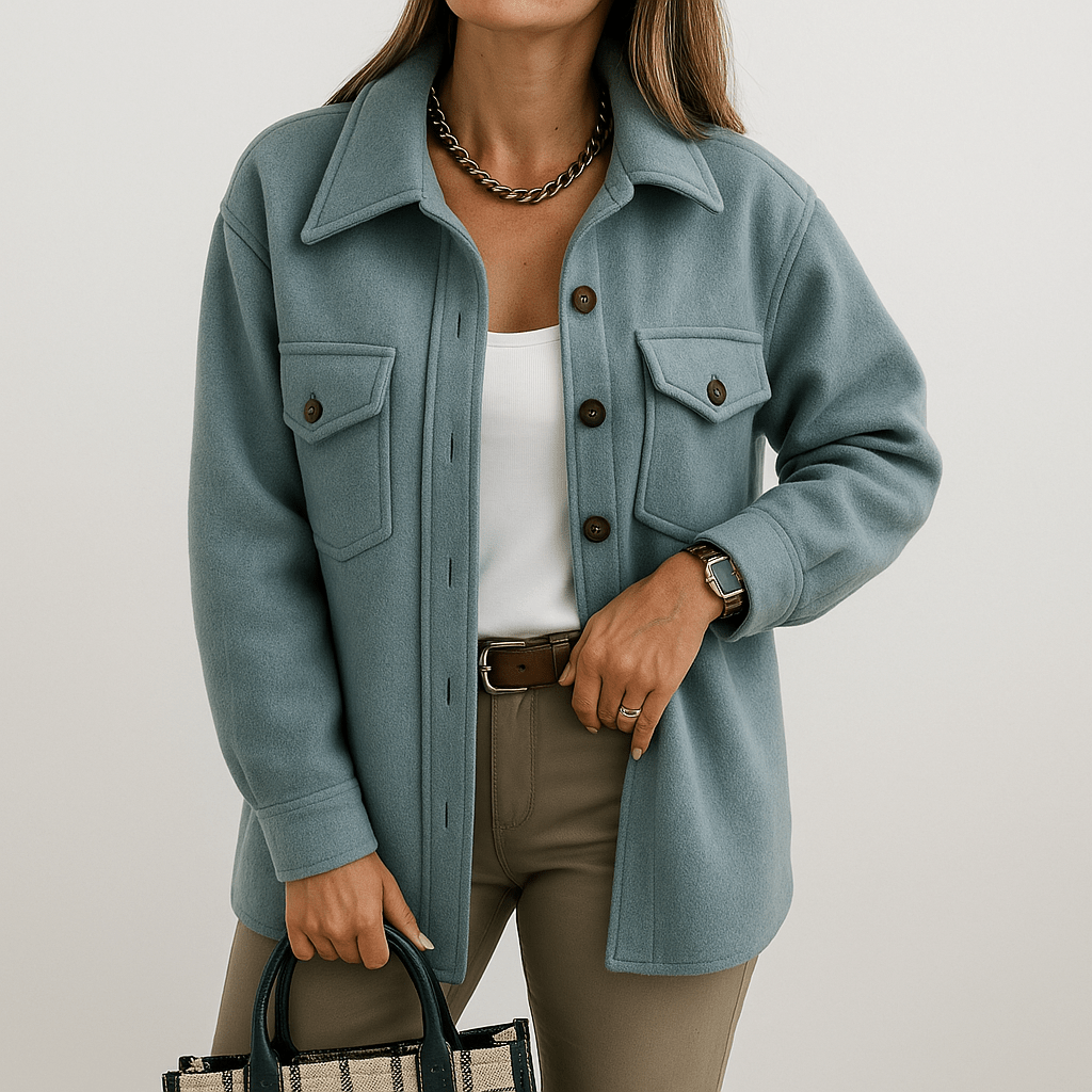 Lavinque Coats & Jackets Veste Beige Effet Laine | Coupe Décontractée | Parfaite pour la Mi-saison