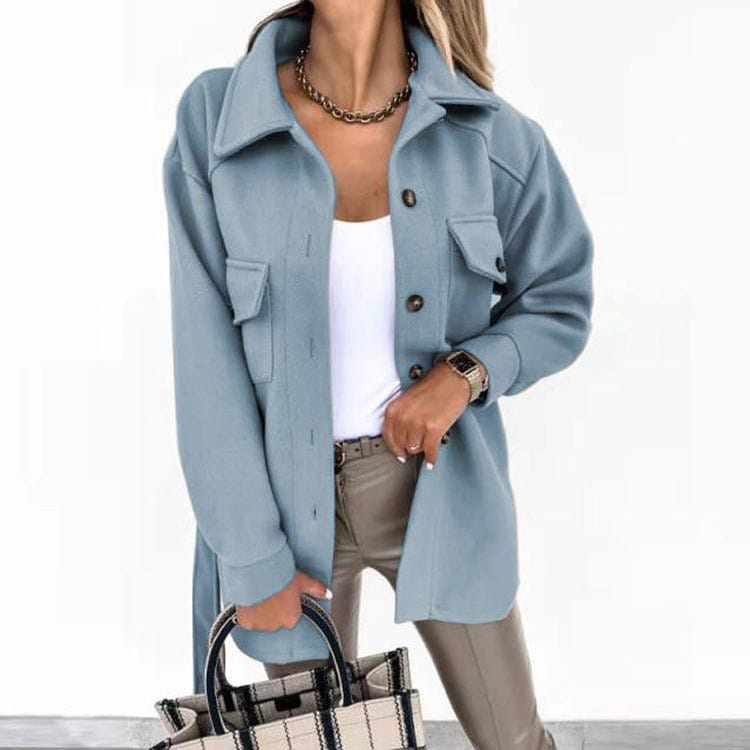 Lavinque Coats & Jackets Veste Beige Effet Laine | Coupe Décontractée | Parfaite pour la Mi-saison
