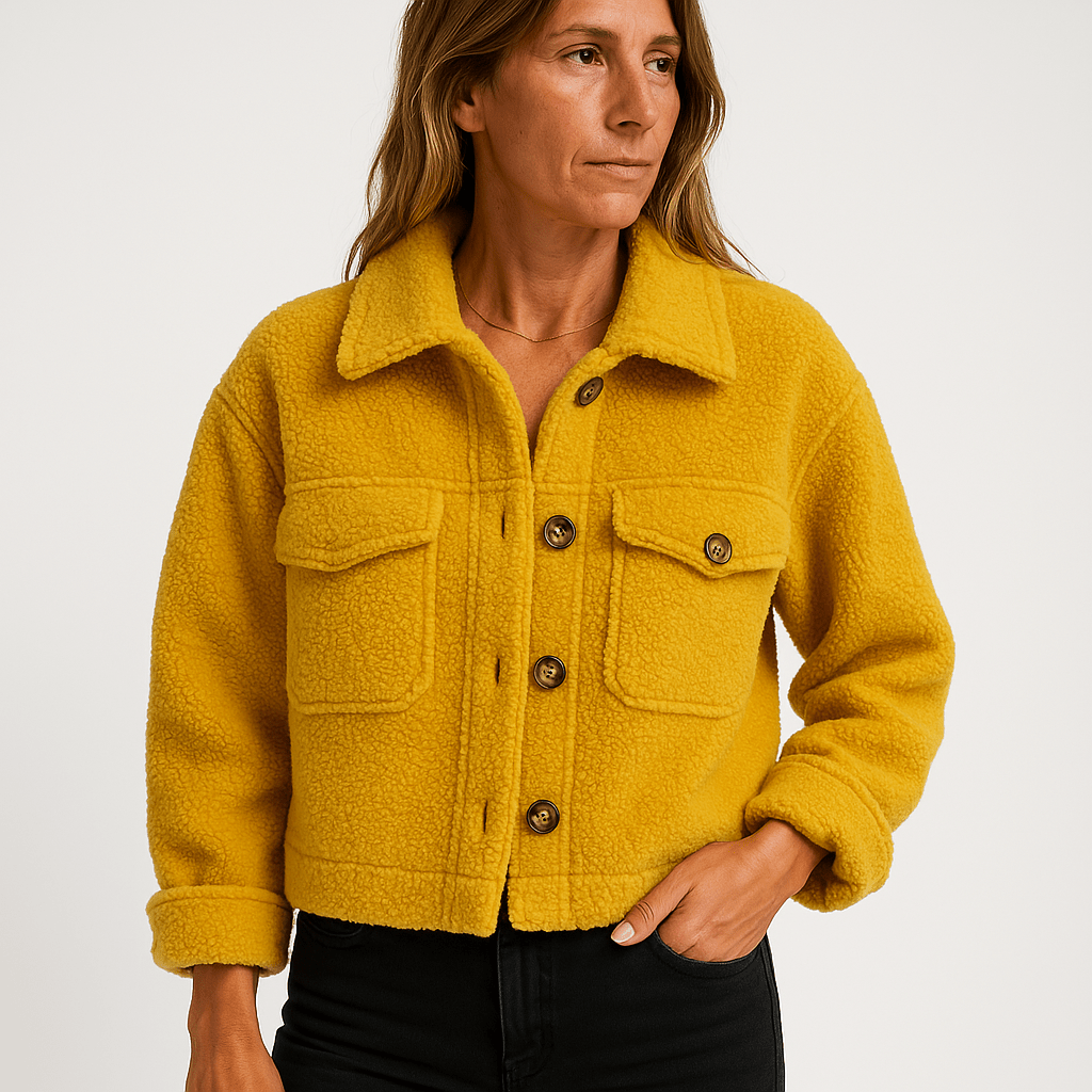 Lavinque Coats & Jackets Veste Courte Bouclée | Jaune Moutarde | Douceur & Style Automnal