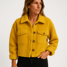 Lavinque Coats & Jackets Veste Courte Bouclée | Jaune Moutarde | Douceur & Style Automnal