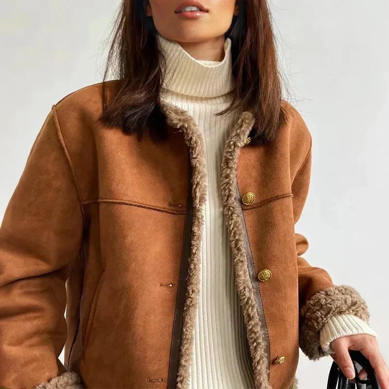 Lavinque Coats & Jackets Veste Courte Effet Mouton | Chic | Chaude et Tendance