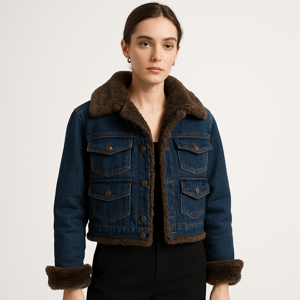 Lavinque Coats & Jackets Veste en Jean Doublée Sherpa | Rétro et Chaude | Look Hivernal Tendance