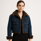 Lavinque Coats & Jackets Veste en Jean Doublée Sherpa | Rétro et Chaude | Look Hivernal Tendance