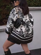 Lavinque Coats & Jackets Veste Imprimée | Toile de Jouy Noir & Blanc | Artistique & Chic