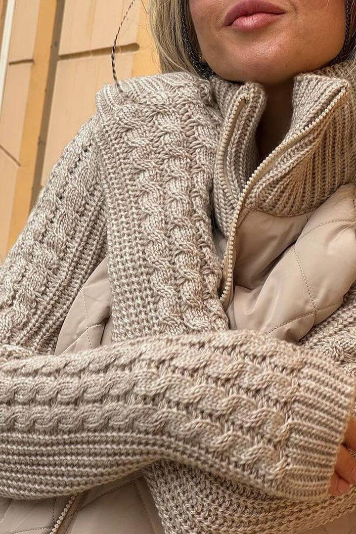 Lavinque Coats & Jackets Veste Matelassée Bicolore | Beige | Douce et Texturée