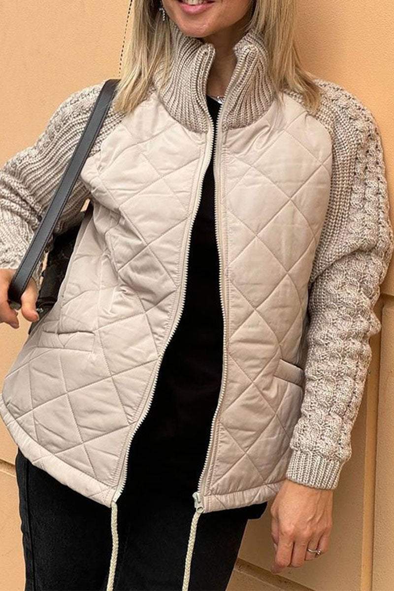 Lavinque Coats & Jackets Veste Matelassée Bicolore | Beige | Douce et Texturée