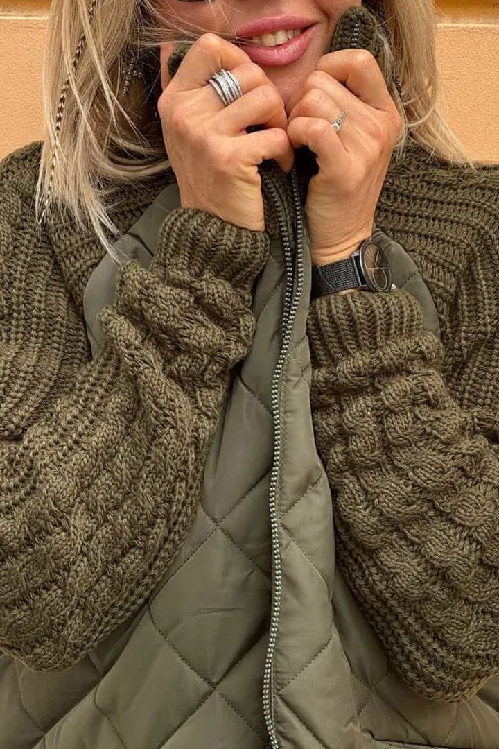 Lavinque Coats & Jackets Veste Matelassée Bicolore | Beige | Douce et Texturée