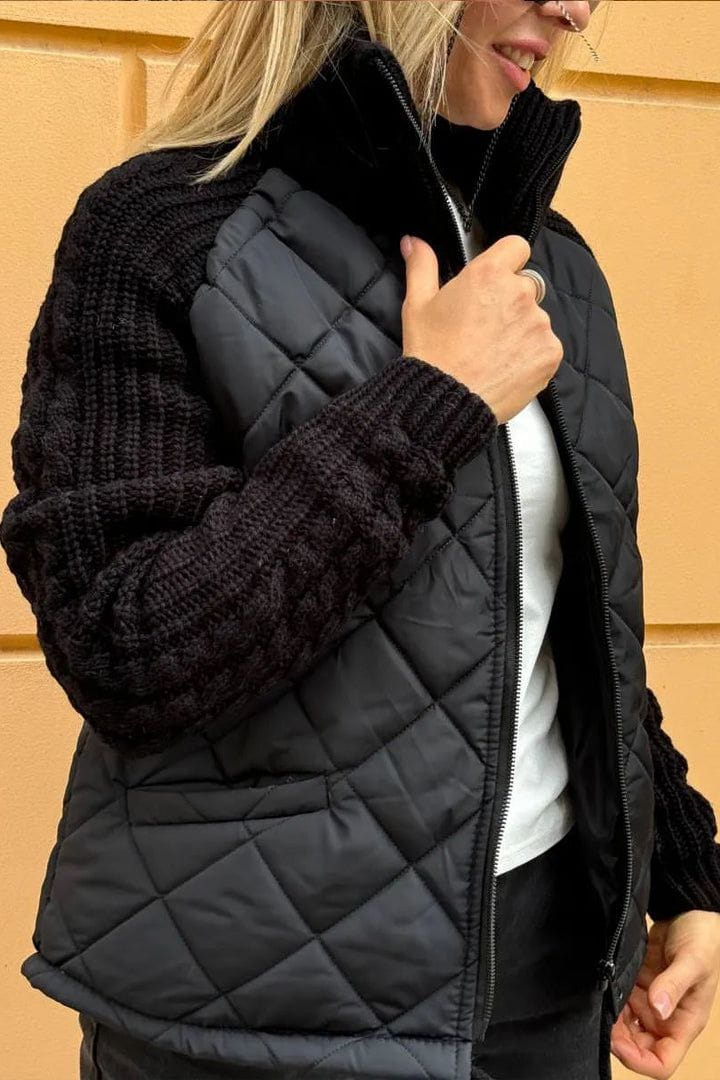Lavinque Coats & Jackets Veste Matelassée Bicolore | Beige | Douce et Texturée
