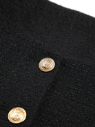 Lavinque Coats & Jackets Veste Noire Courte à Boutons Dorés | Élégance Minimaliste | Chic & Structurée