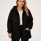 Lavinque Coats & Jackets Veste Polaire Kaki à Capuche | Douce & Zippée | Parfaite pour l’Hiver
