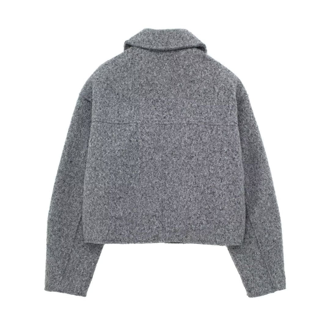 Lavinque Coats & Jackets Veste Zippée en Laine | Grise | Moderne et Structurée