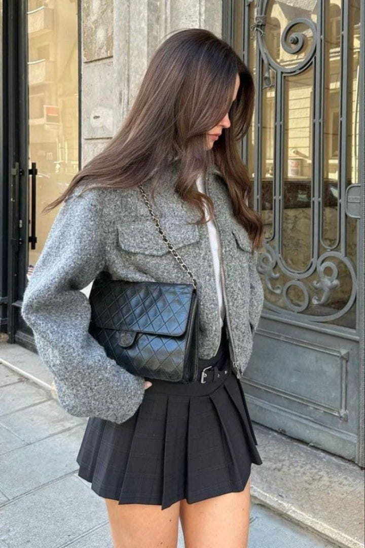 Lavinque Coats & Jackets Veste Zippée en Laine | Grise | Moderne et Structurée